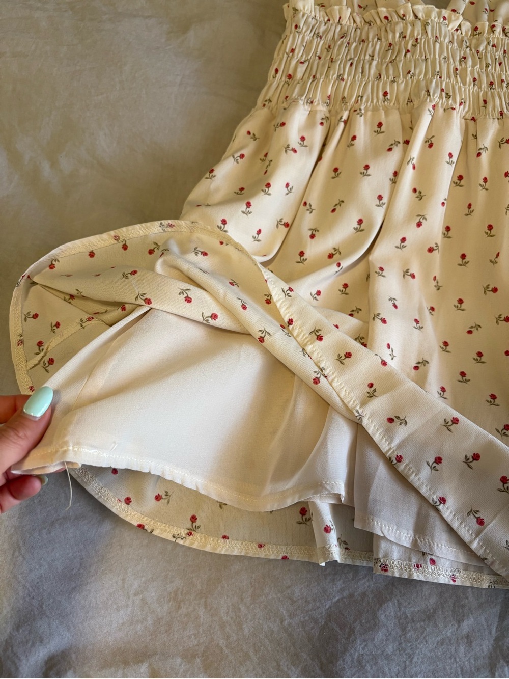 Princess Polly Cream Mini Dress with Red Floral Print - Picture 5 of 15